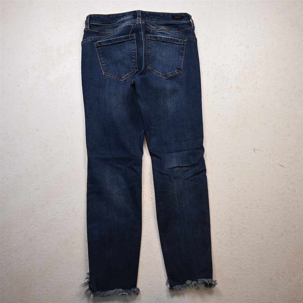 Liverpool Jeans 6 Petite Mid Rise Ankle Skinny Raw Hem Dark Stretch Denim Jeans - Picture 10 of 10
